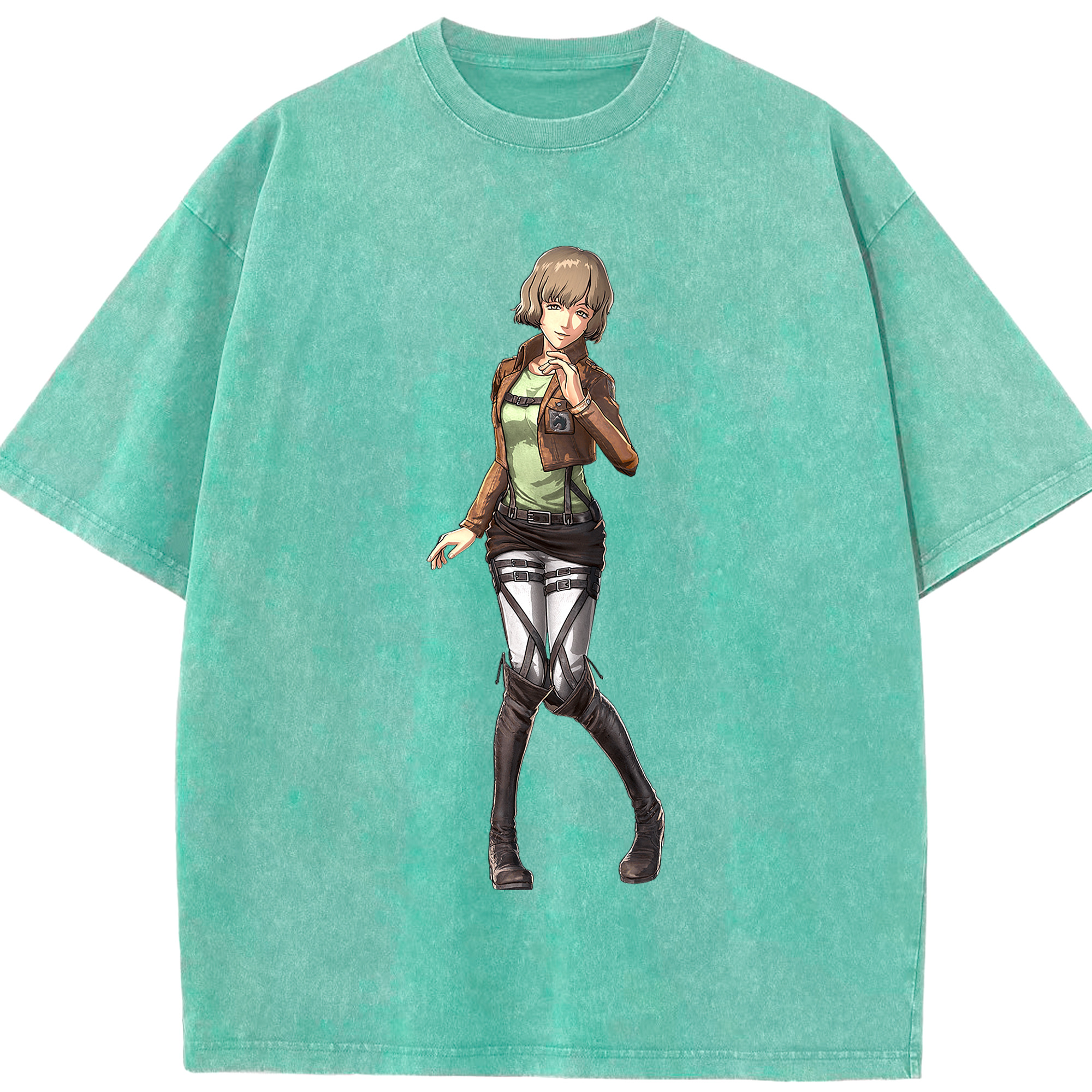 （画像用） 進撃の巨人 ヒツチ Attack on Titan Hitch 綿100% ヴィンテージ風 半袖Tシャツ（フロントプリント）